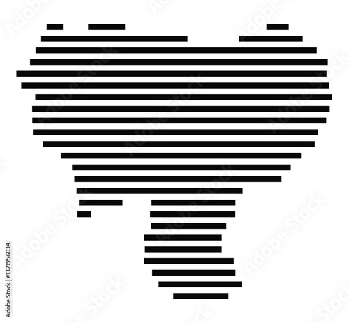 Symbol Map of the City Forchheim (Germany) showing the city with just a few black horizontal lines