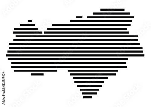 Symbol Map of the City Goettingen (Germany) showing the city with just a few black horizontal lines