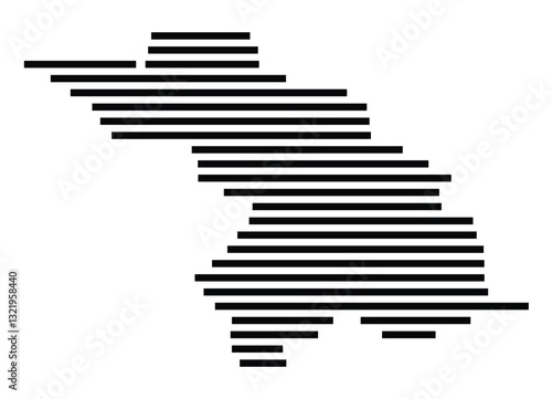 Symbol Map of the City Heilbronn (Germany) showing the city with just a few black horizontal lines