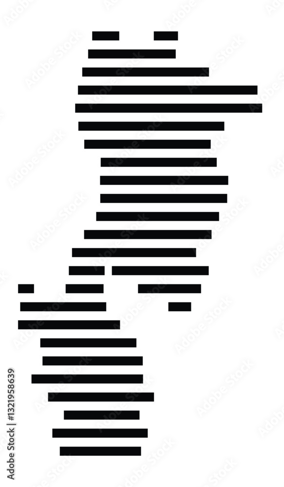 Symbol Map of the City Herzogenrath (Germany) showing the city with just a few black horizontal lines Symbol Map of the City Herzogenrath (Germany) showing the city with just a few black horizontal lines