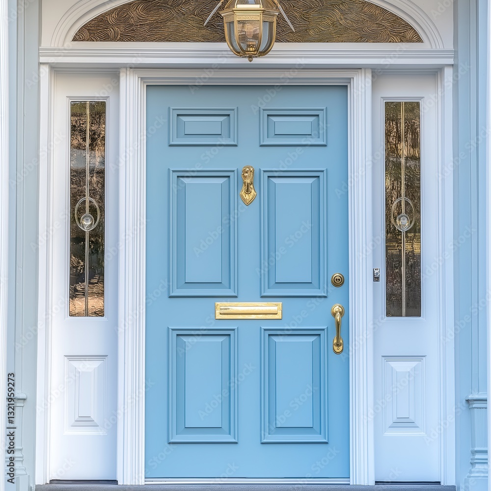 Naklejka premium Blue beautiful front door
