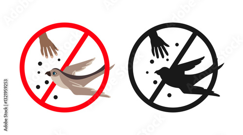 Do not feed birds, forbidden sign