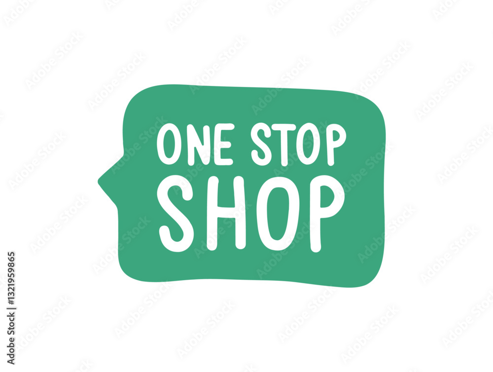 One Stop Shop. Badge, icon, logo vector design illustration on white background One Stop Shop. Badge, icon, logo vector design illustration on white background