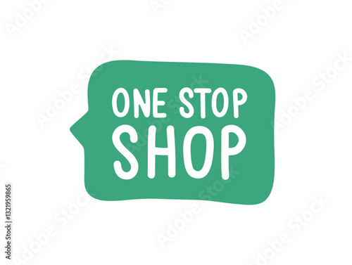 One Stop Shop. Badge, icon, logo vector design illustration on white background