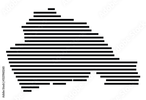 Symbol Map of the City Koenigswinter (Germany) showing the city with just a few black horizontal lines