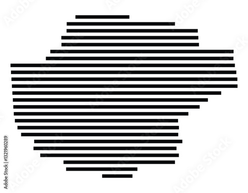 Symbol Map of the City Kornwestheim (Germany) showing the city with just a few black horizontal lines