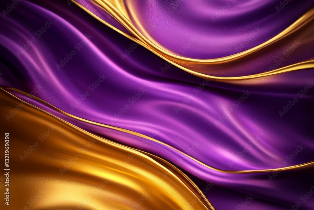 Elegant abstract flowing golden and purple fabric. Elegant abstract flowing golden and purple fabric.
