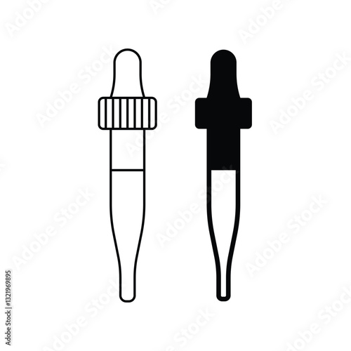 Eyedropper black vector icon design isolated on a white background