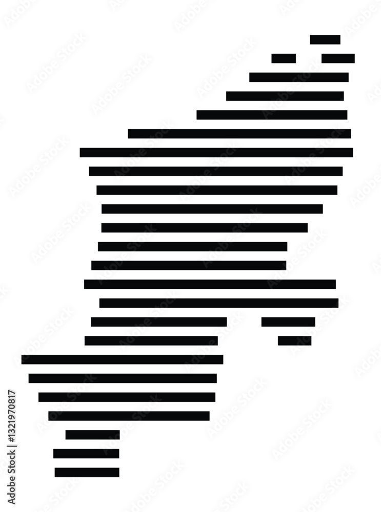 Symbol Map of the City Reinbek (Germany) showing the city with just a few black horizontal lines Symbol Map of the City Reinbek (Germany) showing the city with just a few black horizontal lines