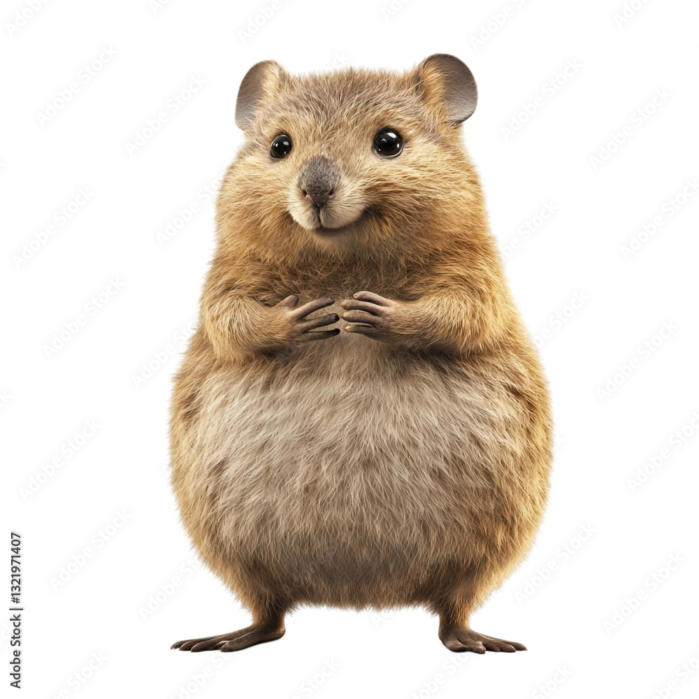 Obraz premium Adorable quokka smiling happily a fluffy marsupial