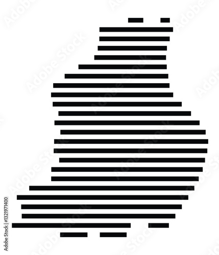 Symbol Map of the City Rosenheim (Germany) showing the city with just a few black horizontal lines