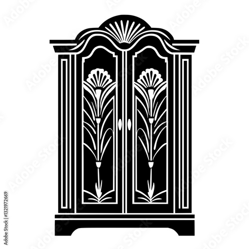 Art Deco Wardrobe, furniture vector, furniture design