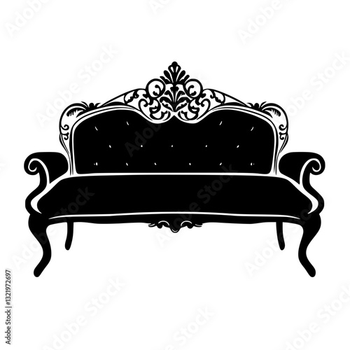 Baroque Banquette, furniture vector, furniture design