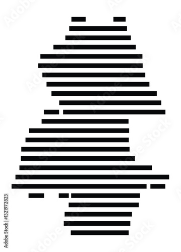 Symbol Map of the City Stade (Germany) showing the city with just a few black horizontal lines