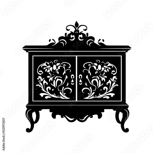 Baroque Credenza, furniture vector, furniture design
