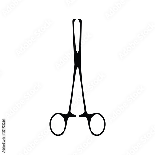Grasping forceps black and white flat vector icon design