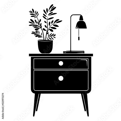 Bohemian Bedside table, furniture vector, furniture design
