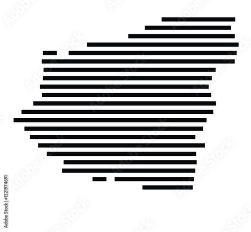 Symbol Map of the City Wedel (Germany) showing the city with just a few black horizontal lines