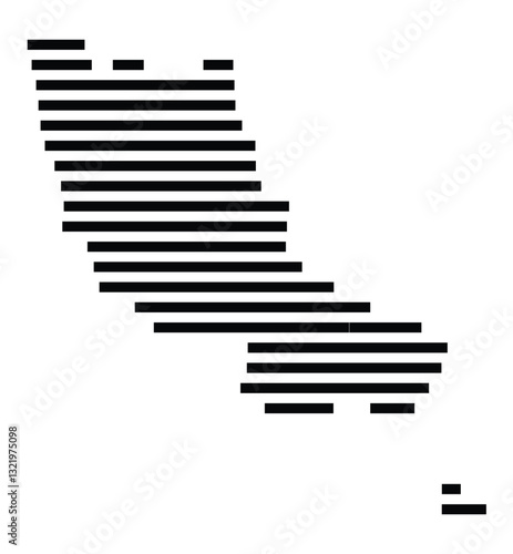 Symbol Map of the City Weinheim (Germany) showing the city with just a few black horizontal lines