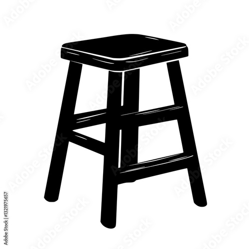 Eclectic Step stool, furniture vector, furniture design