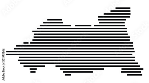 Symbol Map of the City Wiehl (Germany) showing the city with just a few black horizontal lines