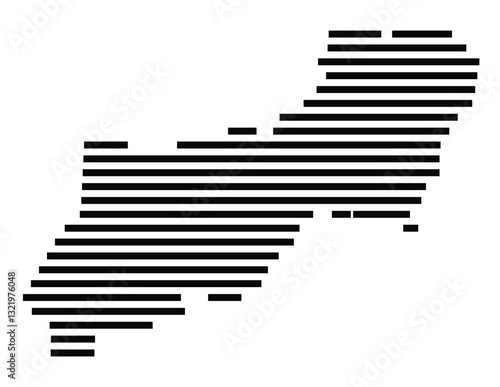 Symbol Map of the City Wiesloch (Germany) showing the city with just a few black horizontal lines