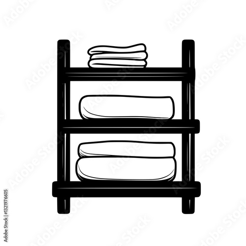 Mid Century Modern Towel rack, furniture vector, furniture design