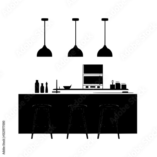 Modern Kitchen island, furniture vector, furniture design