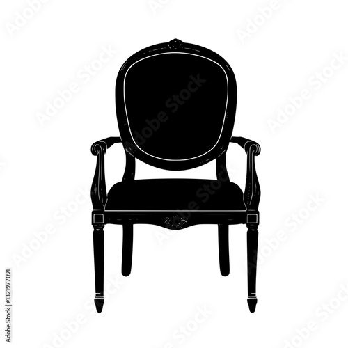 Neoclassical Accent chair, furniture vector, furniture design