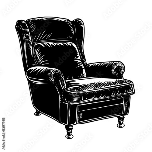 Neoclassical Recliner, furniture vector, furniture design