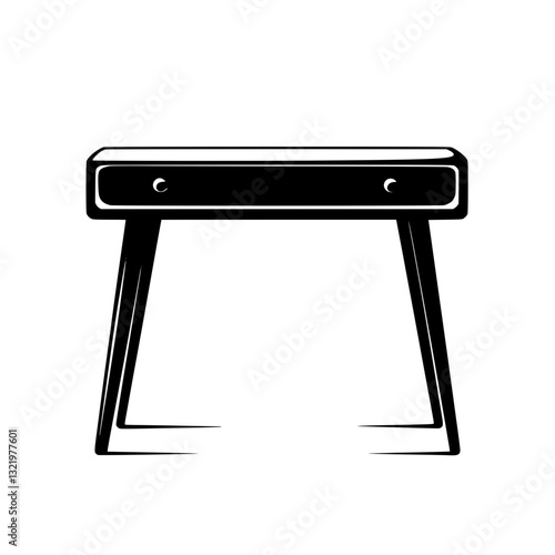 Retro Console table, furniture vector, furniture design