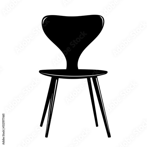 Retro Dining chairs, furniture vector, furniture design