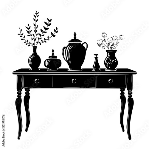 Tuscan Buffet table, furniture vector, furniture design