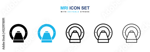 MRI icons vector pack in black and blue colors