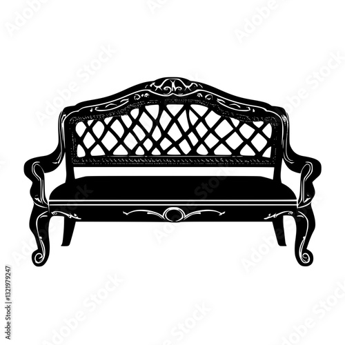 Victorian Outdoor sofa, furniture vector, furniture design