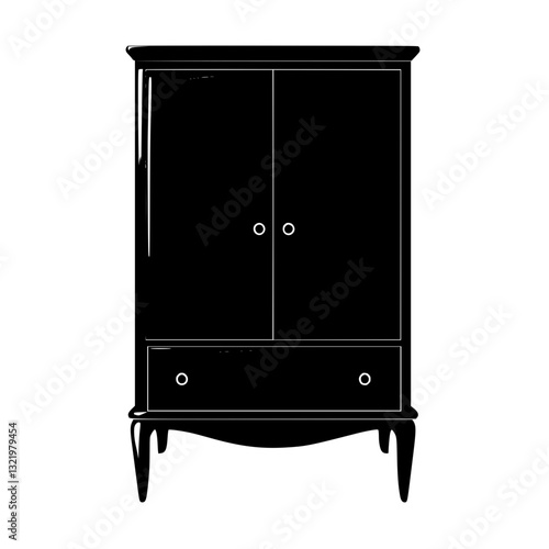 Vintage Linen cabinet, furniture vector, furniture design