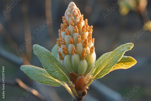 A close-up of a tree bud in...