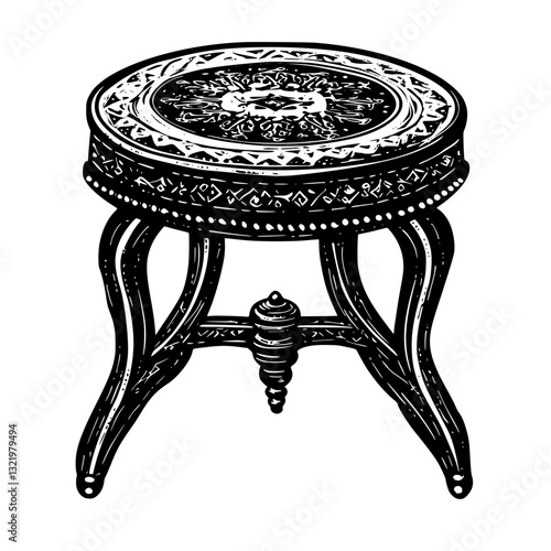 Vintage Ottoman, furniture vector, furniture design