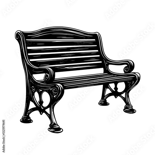 Vintage Outdoor storage bench, furniture vector, furniture design