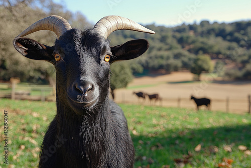 A La Mancha goat in a field...