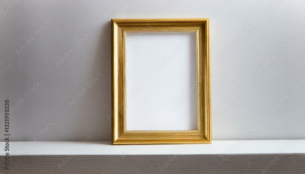 Minimalist gold frame on a black surface with a subtle reflection, highlighting sleek elegance and timeless style. Minimalist gold frame on a black surface with a subtle reflection, highlighting sleek elegance and timeless style.