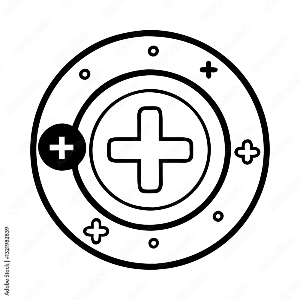 Fototapeta premium Black and white mechanical plus icon design