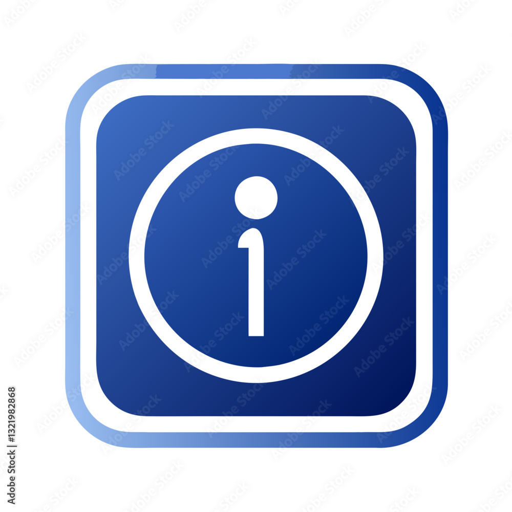 Blue information icon with square background Blue information icon with square background