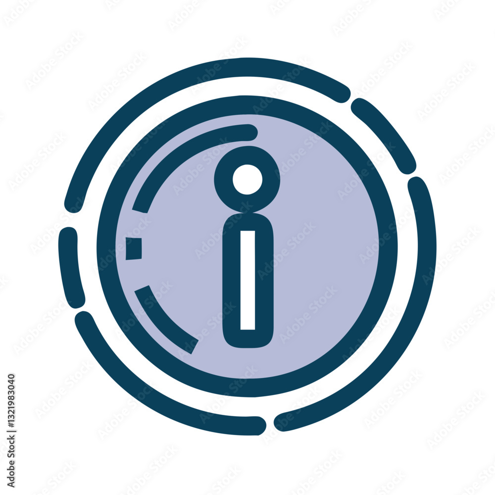 Futuristic blue information icon with digital effect Futuristic blue information icon with digital effect