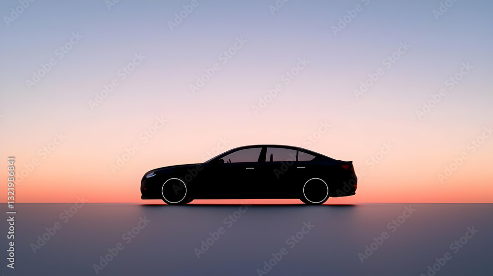 Pixel Art Black Car Silhouette Against Vibrant Pink Orange And Purple Sunset Gradient Background Pixel Art Black Car Silhouette Against Vibrant Pink Orange And Purple Sunset Gradient Background