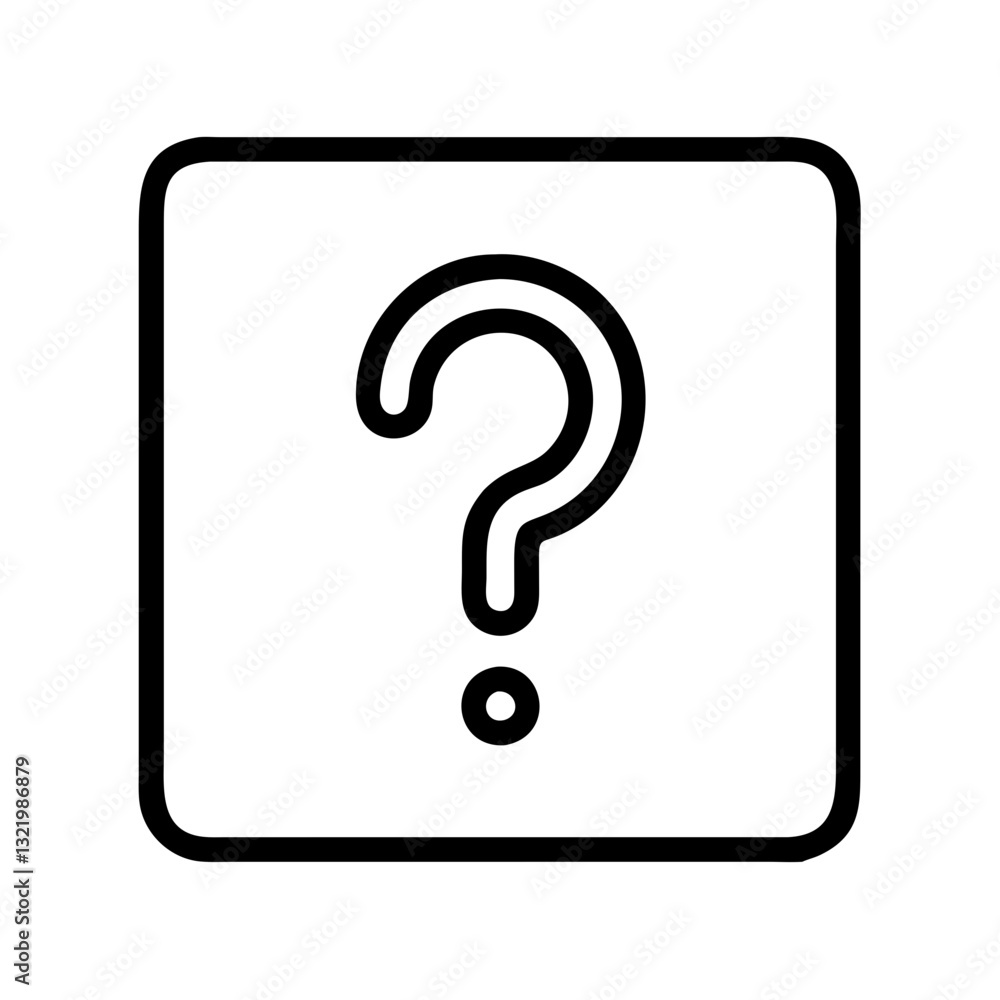 Black outlined square question mark icon Black outlined square question mark icon
