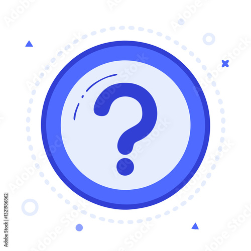 Abstract blue circular question mark icon