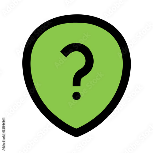 Green location pin with question mark icon