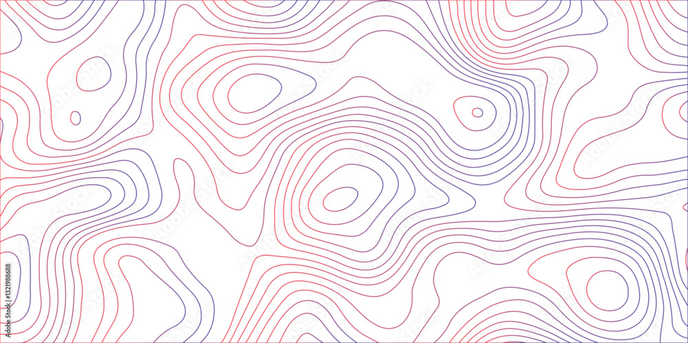 Obraz premium Abstract colorful contour wave lines topographic background, lines map seamless pattern, modern wallpaper texture and realistic design used for banner and posters, mountain relief geographic pattern. 