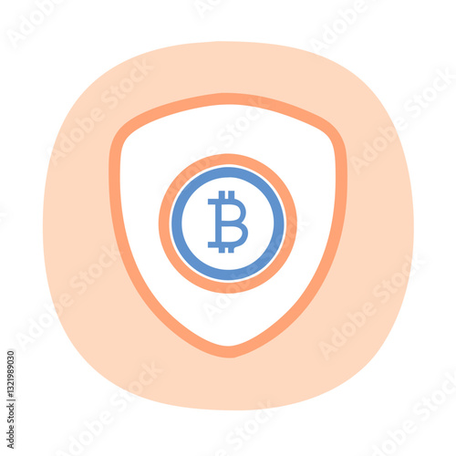 Bitcoin security icon inside shield shape